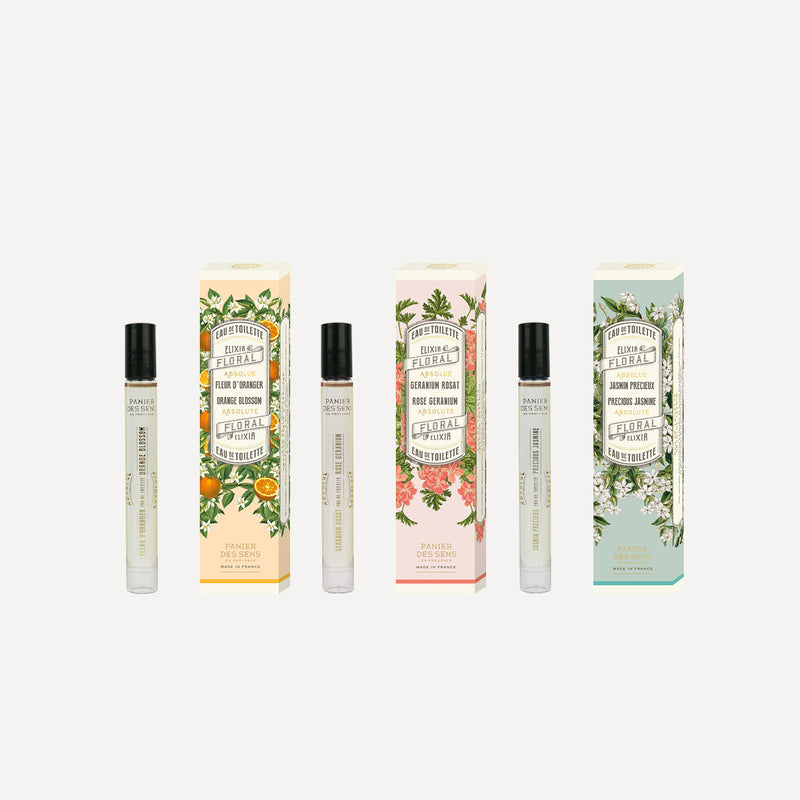 Trio eaux de toilette Roll-on format - Orange Blossom, Jasmine and Geranium Rosat