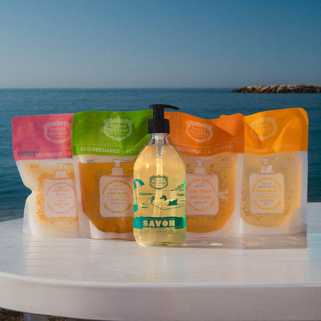 Pack of Marseille Olive Liquid Soap Limited Edition 25 Years + 4 Refills | Panier des Sens