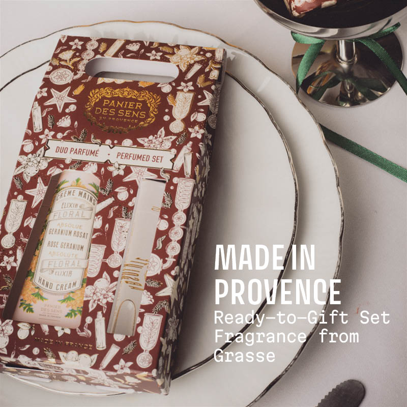 Christmas Duo Set Hand Cream + Roll - On Perfume – Rose Geranium - Gifts - Panier des Sens USA