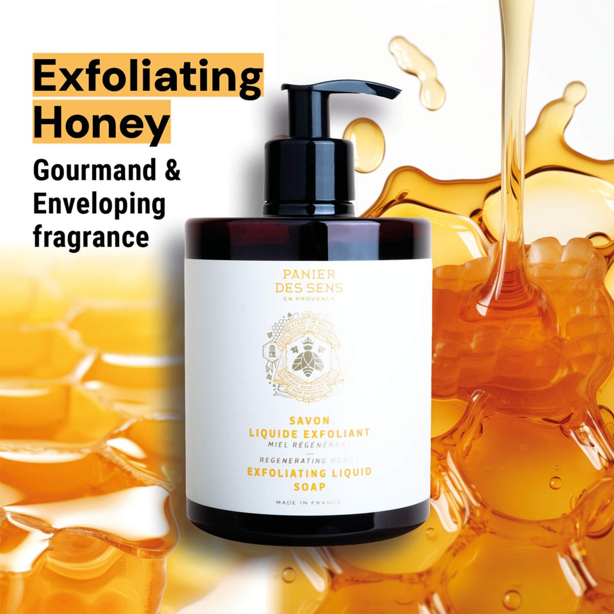 Exfoliating liquid Marseille soap - Regenerating Honey – Panier