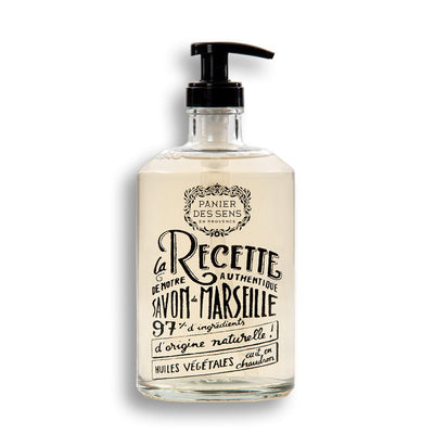 Glass bottle liquid Marseille soap - Rose savon liquide de Marseille (VP) - Liquid Marseille Soap - Panier des Sens USA