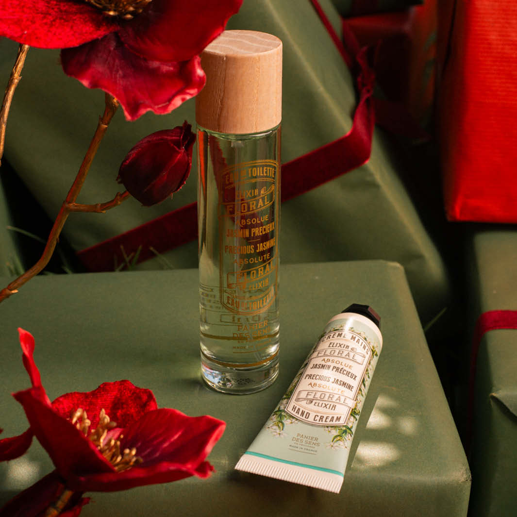Set de regalo de perfume de jazmín – « Eau de Toilette » (1,7 onzas líquidas) + crema de manos (1 onza líquida) - NAVIDAD - Panier des Sens EE. UU.