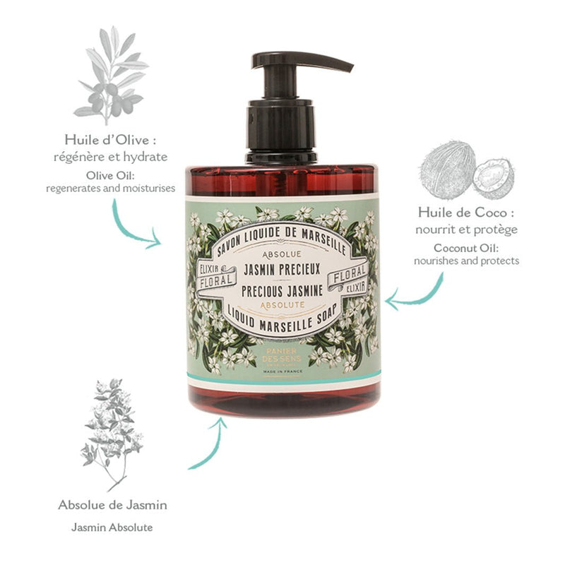 Liquid Marseille Soap - Precious Jasmine savon liquide de Marseille - Liquid Marseille Soap - Panier des Sens USA