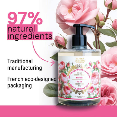 Liquid Marseille soap - Rejuvenating rose - Liquid Marseille Soap - Panier des Sens USA