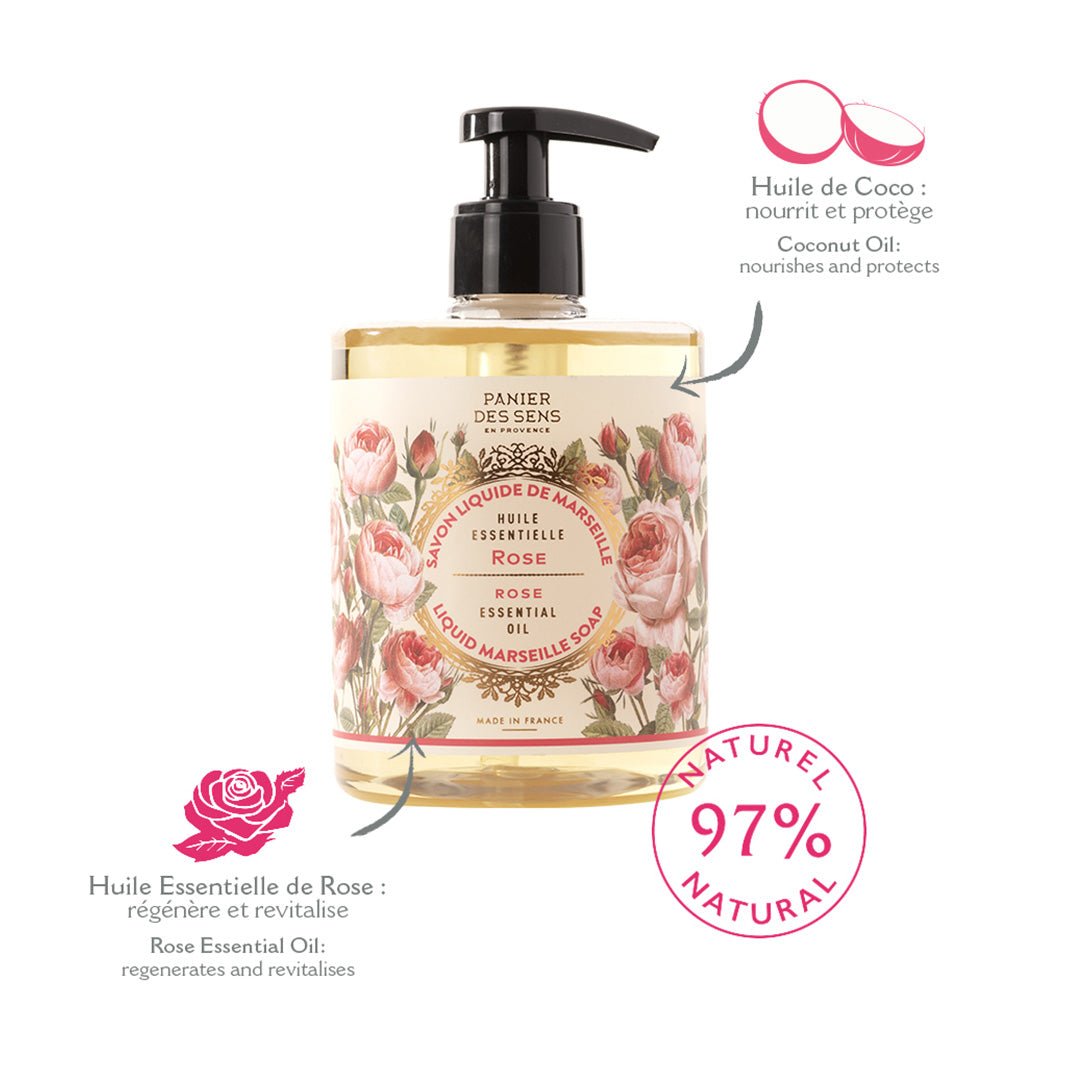 Liquid Marseille soap - Rejuvenating rose - Liquid Marseille Soap - Panier des Sens USA