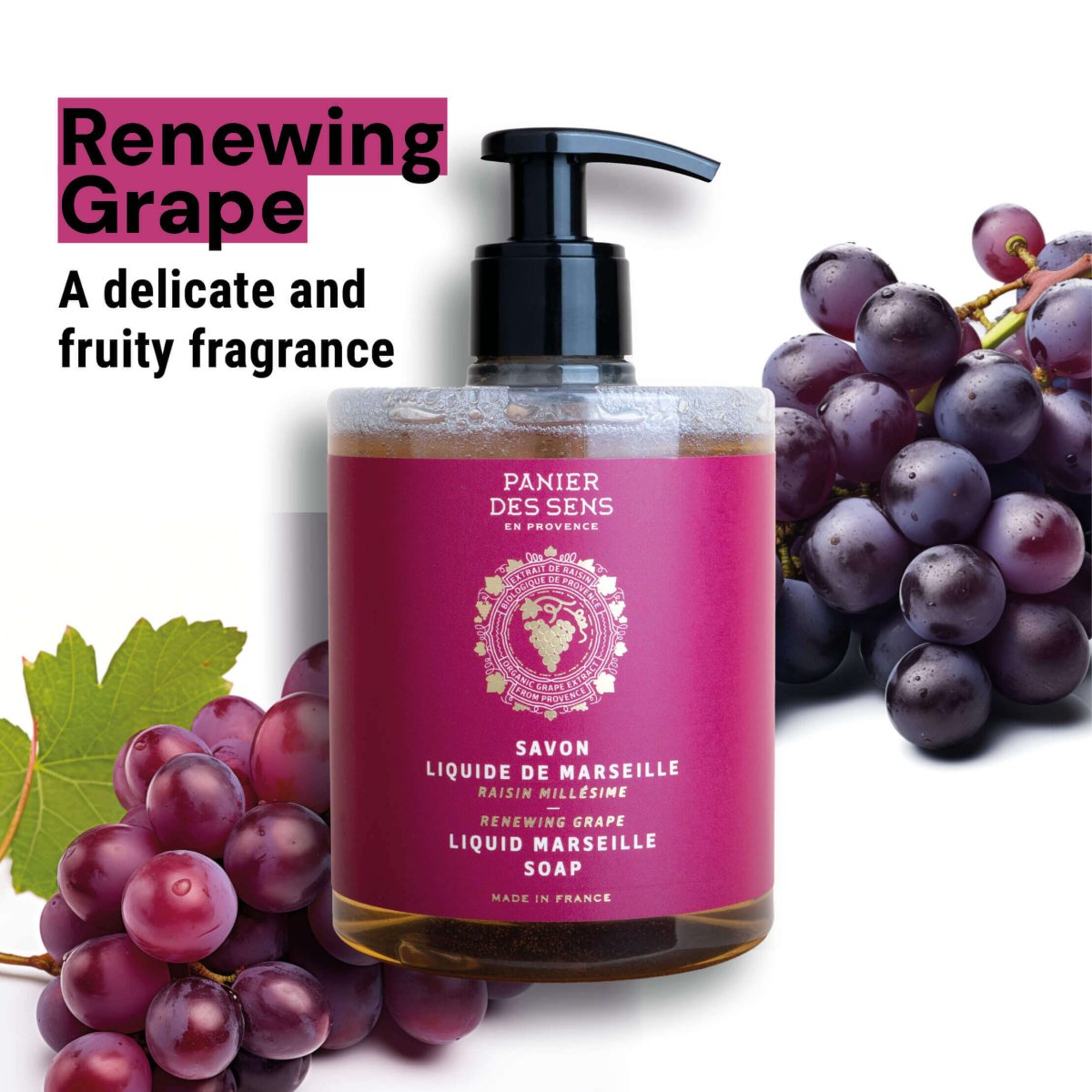 Liquid Marseille soap - Renewing grape - Liquid Marseille Soap - Panier des Sens USA