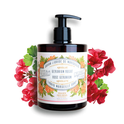 Liquid Marseille Soap - Rose Geranium savon liquide de Marseille