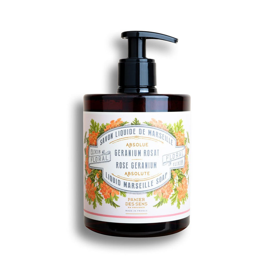 Liquid Marseille Soap - Rose Geranium savon liquide de Marseille - Liquid Marseille Soap - Panier des Sens USA