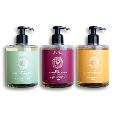 Liquid soap trio - Almond, Grape, Honey - Liquid Marseille Soap - Panier des Sens USA