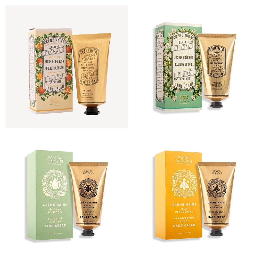 Pack of 4 Multi-Scented Hand Creams 2.5 floz - Jasmine, Orange Blossom, Honey, Almond