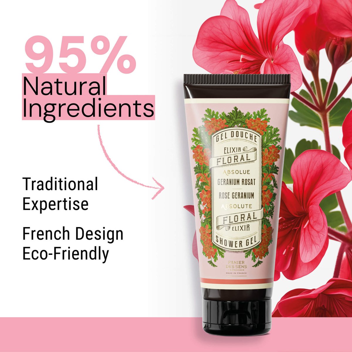 Shower gel - Rose Geranium (6.7 fl.oz.) – Panier des Sens USA