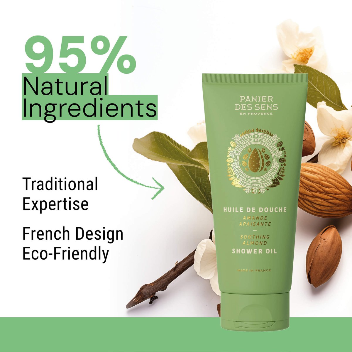 Shower oil - Soothing Almond – Panier des Sens USA