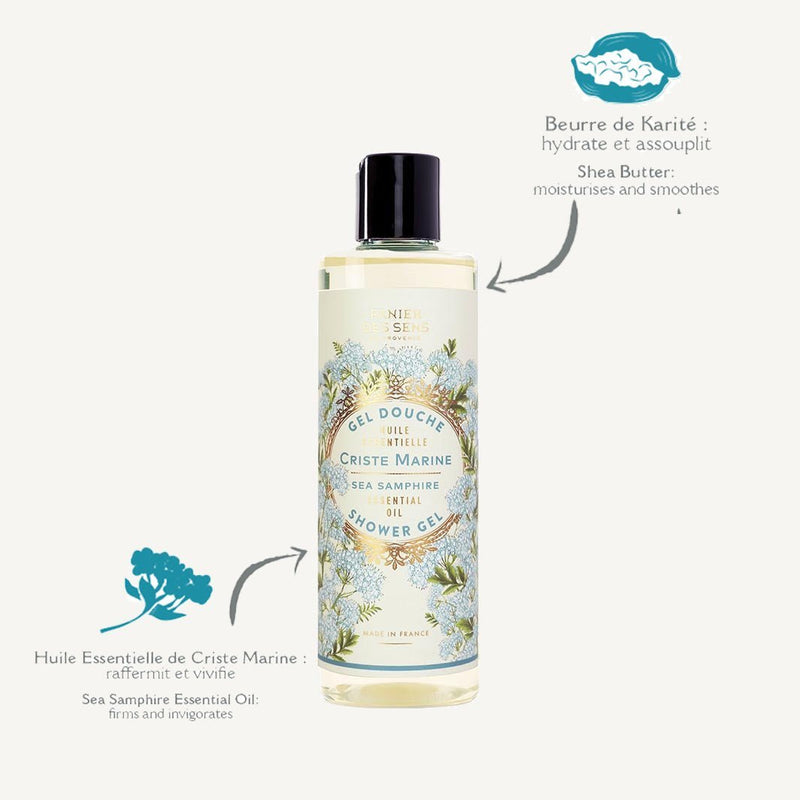 Shower trio with essential oils - Verbena, Lavender, Sea Samphire - Shower gel - Panier des Sens USA