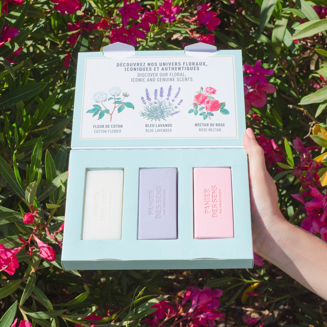 Soap Gift Set of 3 French Shea Butter Soap Bars – 3 x 3.5oz - Solid cosmetics - Panier des Sens USA