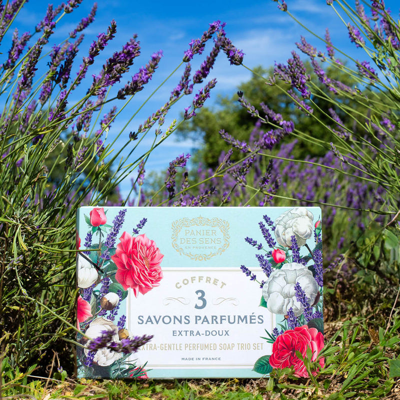 Soap Gift Set of 3 French Shea Butter Soap Bars – 3 x 3.5oz - Solid cosmetics - Panier des Sens USA