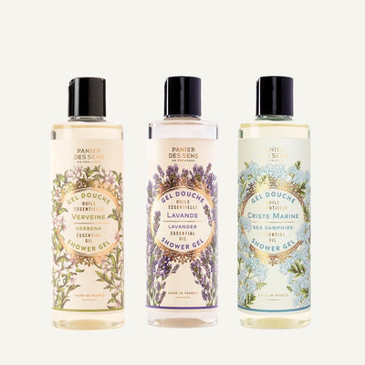 Shower trio with essential oils - Verbena, Lavender, Sea Samphire
