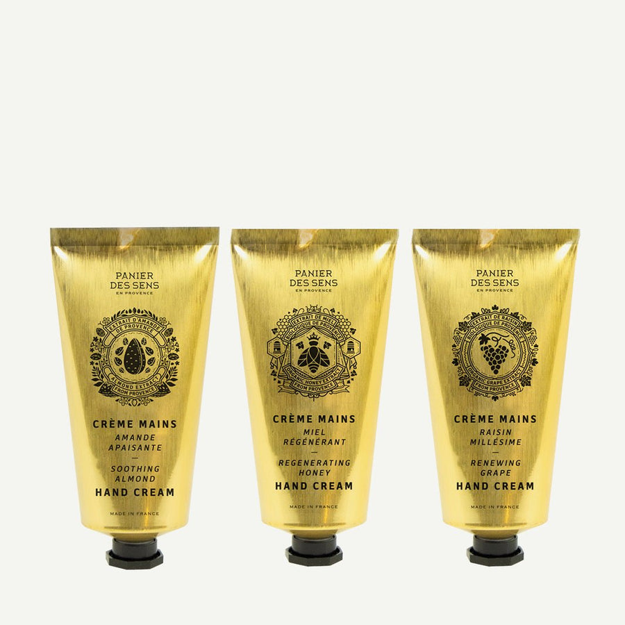 3 x hand creams - Almond, Honey, Grape - Hand care - Panier des Sens USA