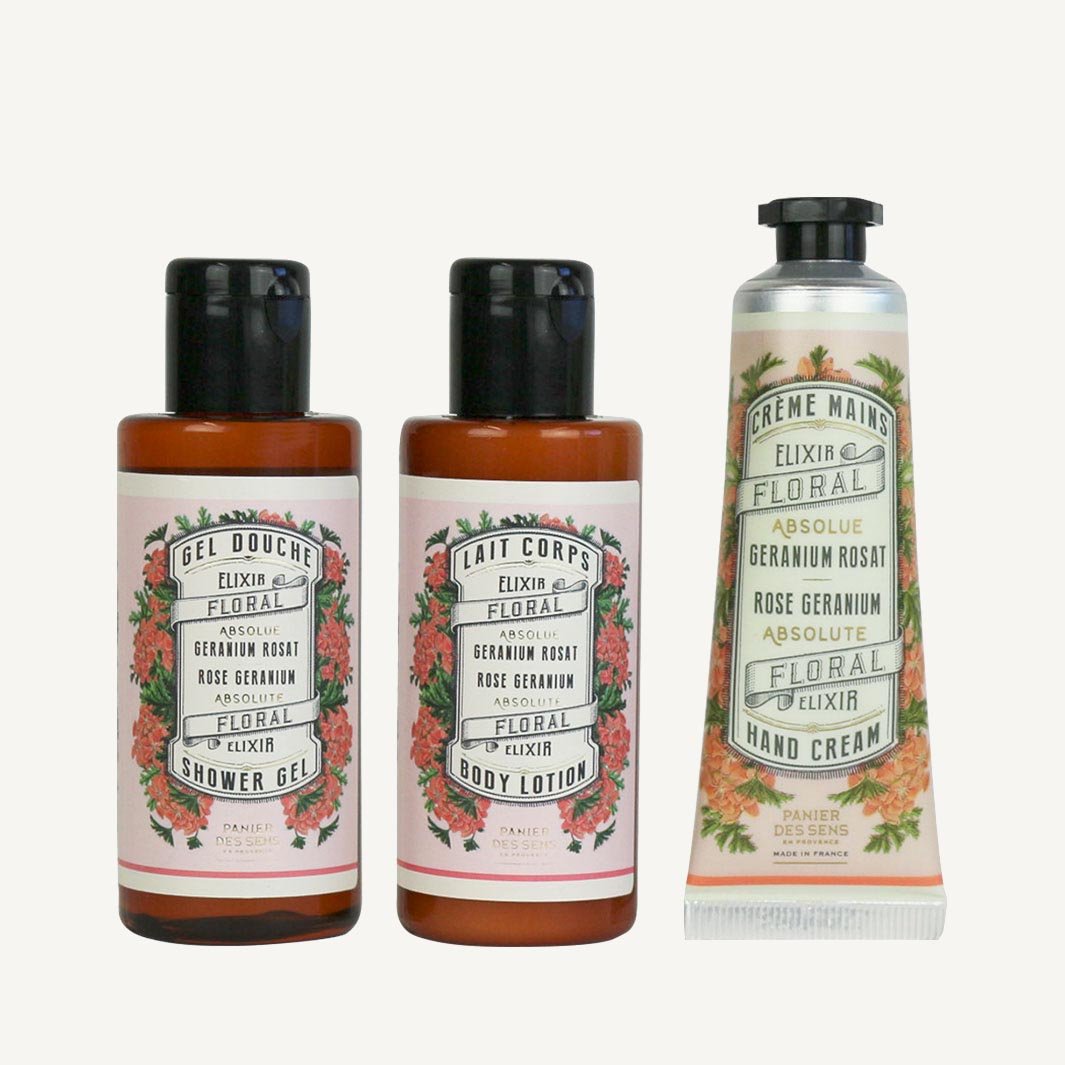 Body care travel set - Rose Geranium – Panier des Sens USA
