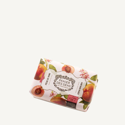 French Peach Natural Soap Bar with Shea Butter – 7oz - Solid cosmetics - Panier des Sens USA