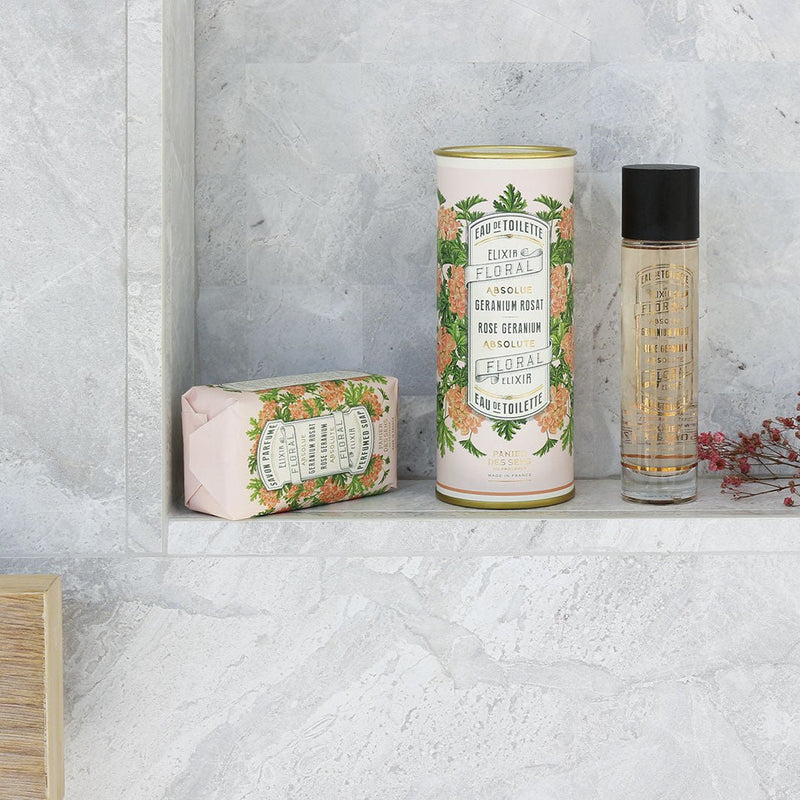French Rose Geranium Natural Soap Bar with Olive Oil – 5oz - Solid cosmetics - Panier des Sens USA