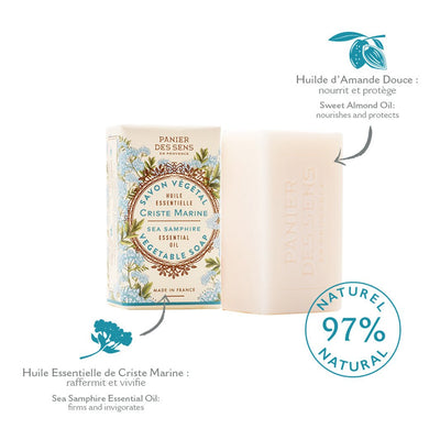 French Sea Samphire Soap Bar with Essential Oil – 5oz - Solid cosmetics - Panier des Sens USA