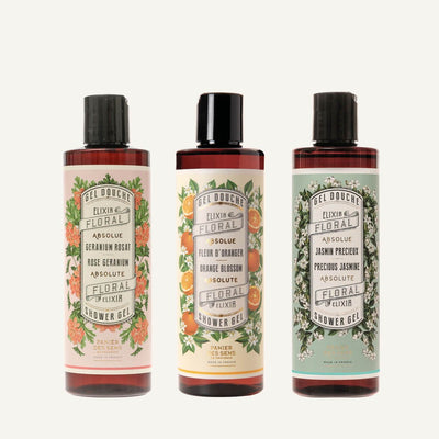 Olive Oil Shower Gel Set - Orange Blossom, Jasmine, Geranium - Shower gel - Panier des Sens USA