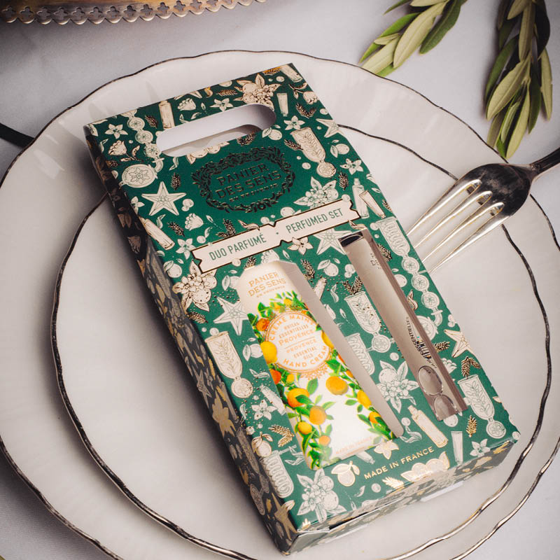 Dúo Navidad Crema Manos + Perfume Roll - On - Energizante Provenza - Regalos - Panier des Sens USA