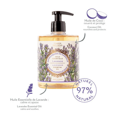 Jabón líquido de Marsella - Lavender savon liquide de Marseille - Liquid Marseille Soap - Panier des Sens USA