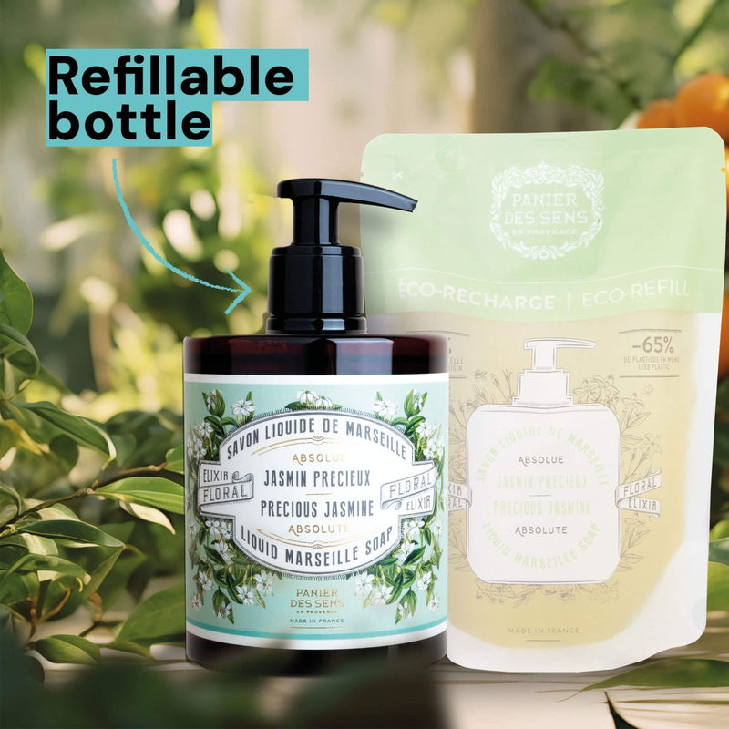 Jabón líquido de Marsella - Precioso jazmín savon liquide de Marseille - Liquid Marseille Soap - Panier des Sens USA