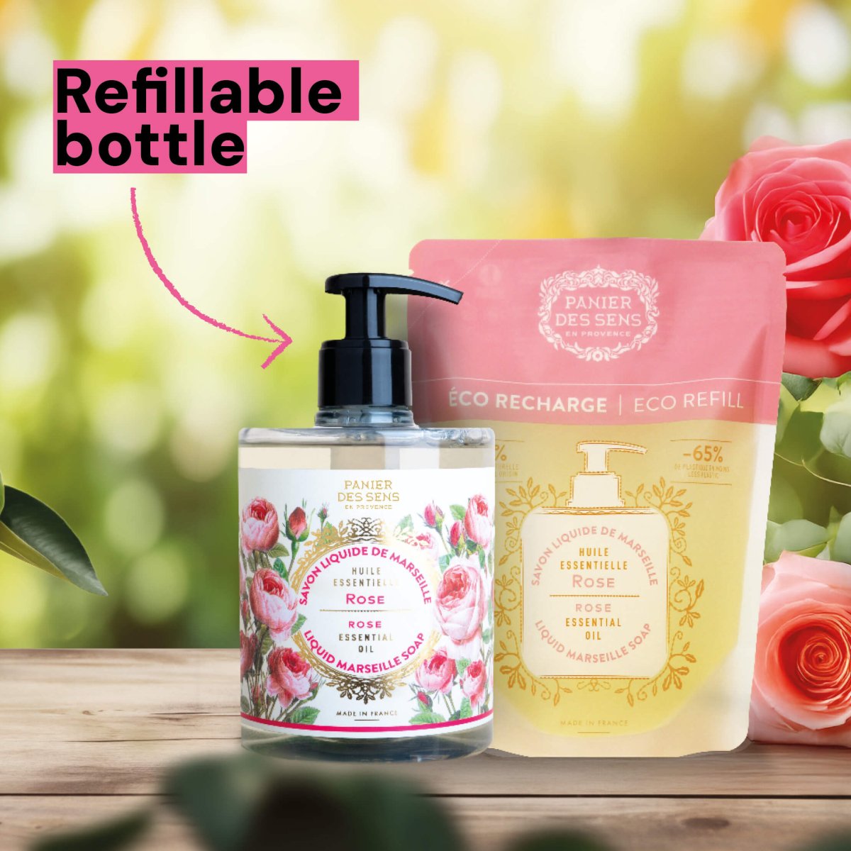 Jabón líquido de Marsella - Rosa rejuvenecedora - Jabón líquido de Marsella - Panier des Sens USA