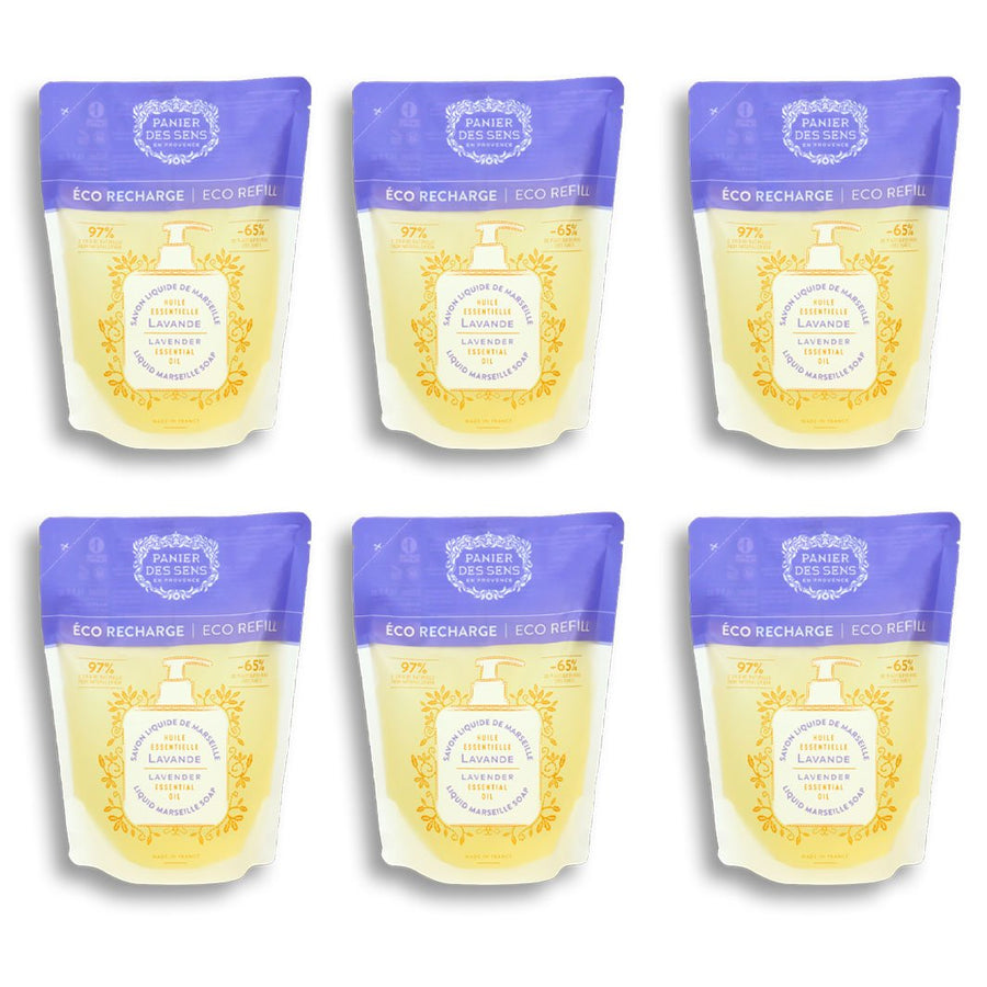 Pack de 6 Recambios de Jabón Líquido de Marsella - Lavanda 6x16.9oz - Eco - recambios - Panier des Sens USA
