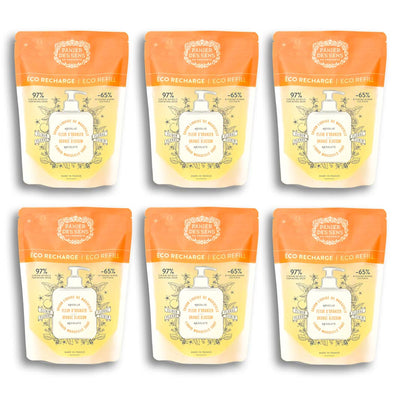 Pack de 6 Recambios de Jabón Líquido de Marsella - Azahar 6x16.9oz - Eco - recambios - Panier des Sens USA