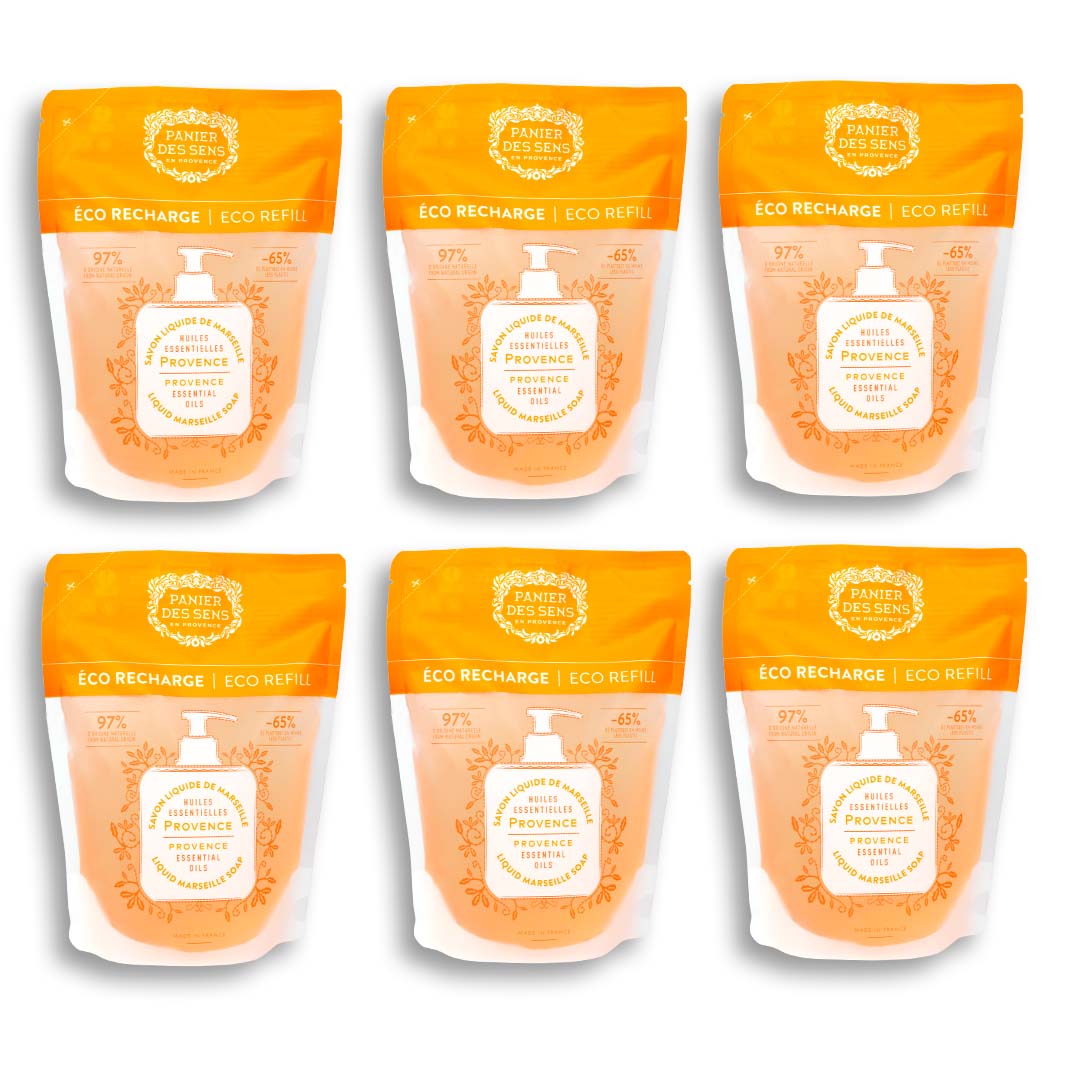 Pack de 6 Recambios de Jabón Líquido de Marsella - Aroma Provenza 6x16.9oz - Eco - recambios - Panier des Sens USA