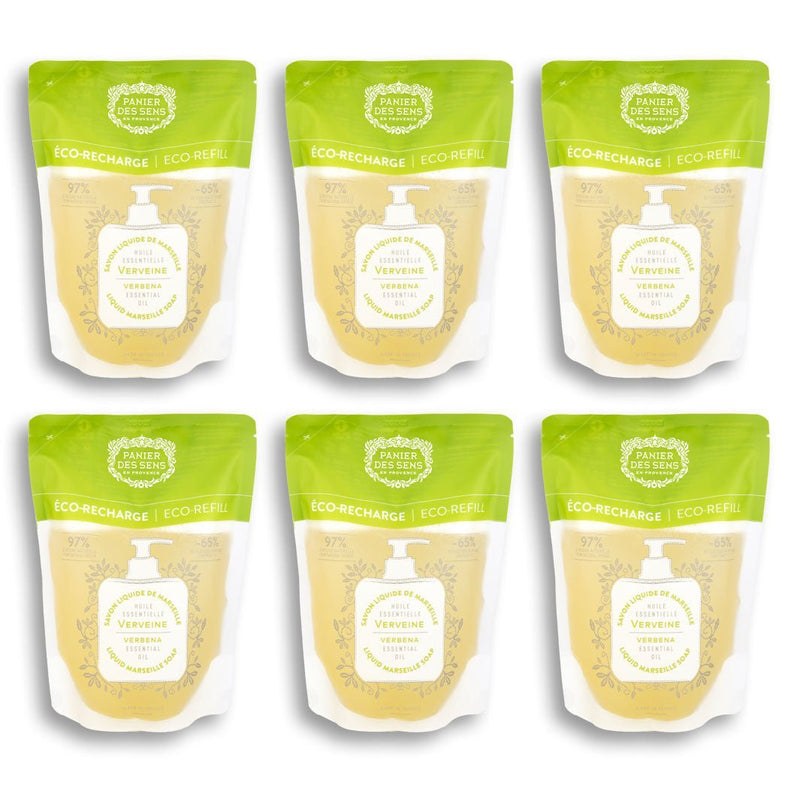 Pack de 6 Recambios de Jabón Líquido de Marsella - Verbena 6x16.9oz - Eco - recambios - Panier des Sens USA