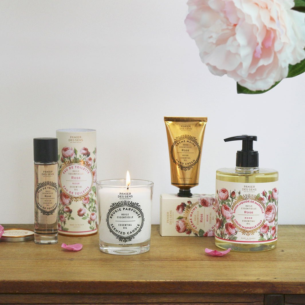 Vela perfumada - Vela Rosa Vegana 0,4 lb - Velas perfumadas - Panier des Sens USA