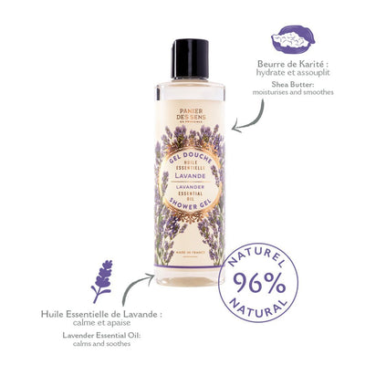 Trío de ducha con aceites esenciales - Verbena, Lavanda, Hinojo marino - Gel de ducha - Panier des Sens USA