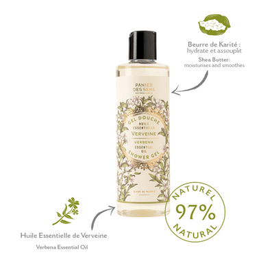 Trío de ducha con aceites esenciales - Verbena, Lavanda, Hinojo marino - Gel de ducha - Panier des Sens USA