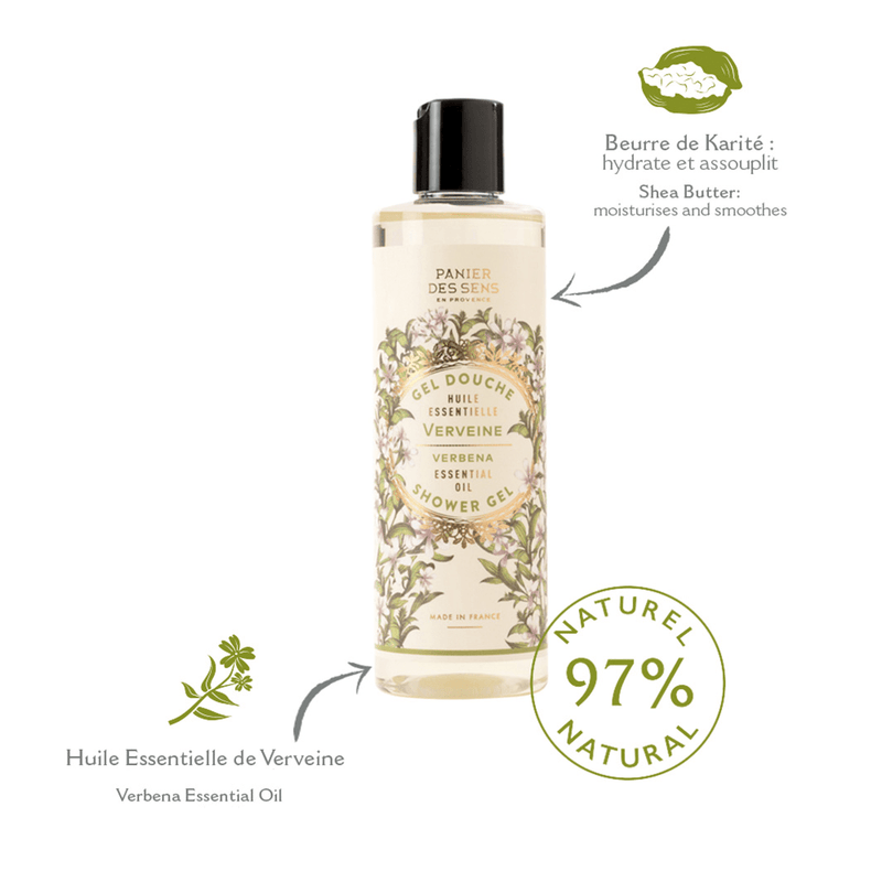 Trío de ducha con aceites esenciales - Verbena, Lavanda, Hinojo marino - Gel de ducha - Panier des Sens USA