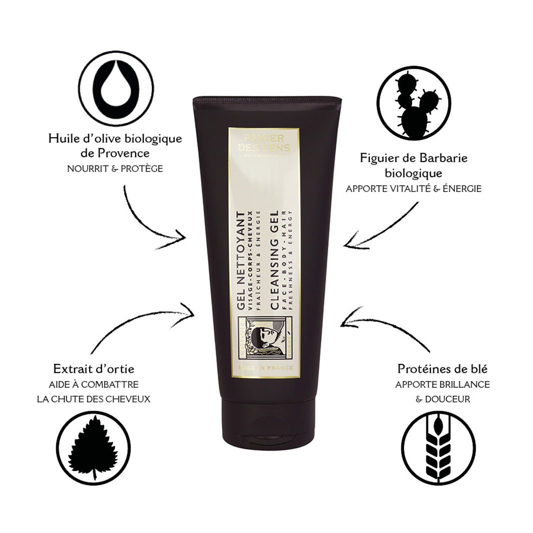 Gel de ducha 3 en 1 para hombre - Cuerpo, cabello y rostro - Cuidado Masculino - Panier des Sens USA