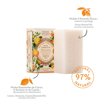 Pastilla de Jabón Natural de Limón Francés con Aceites Esenciales de Ciprés - 5oz