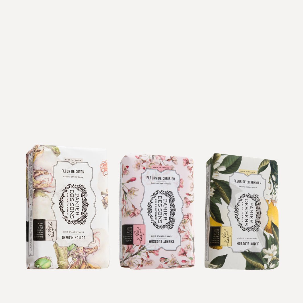 Essential Pack de 3 Pastillas de Jabón de Karité Francés - 3 x 2oz - Cosméticos sólidos - Panier des Sens USA