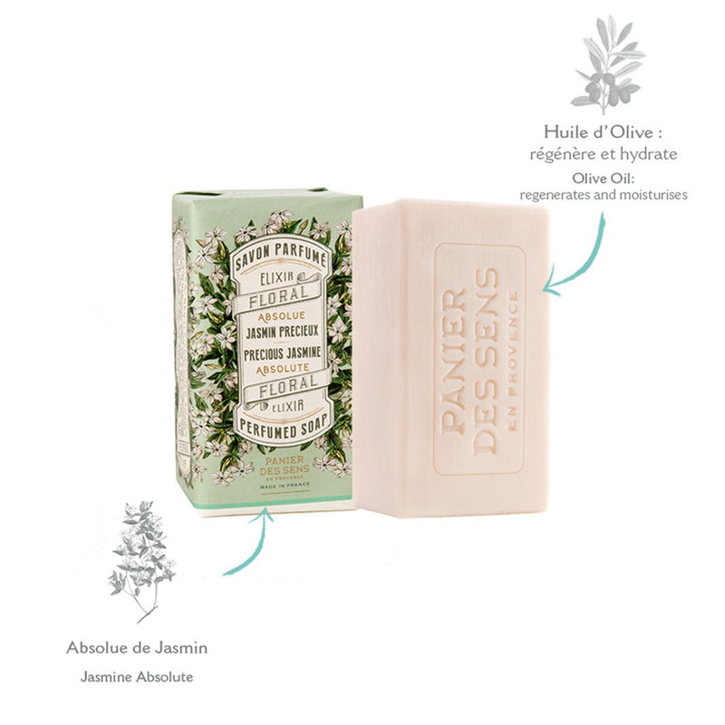 Jabón Natural de Jazmín Francés con Aceite de Oliva - 5oz - Cosméticos sólidos - Panier des Sens USA