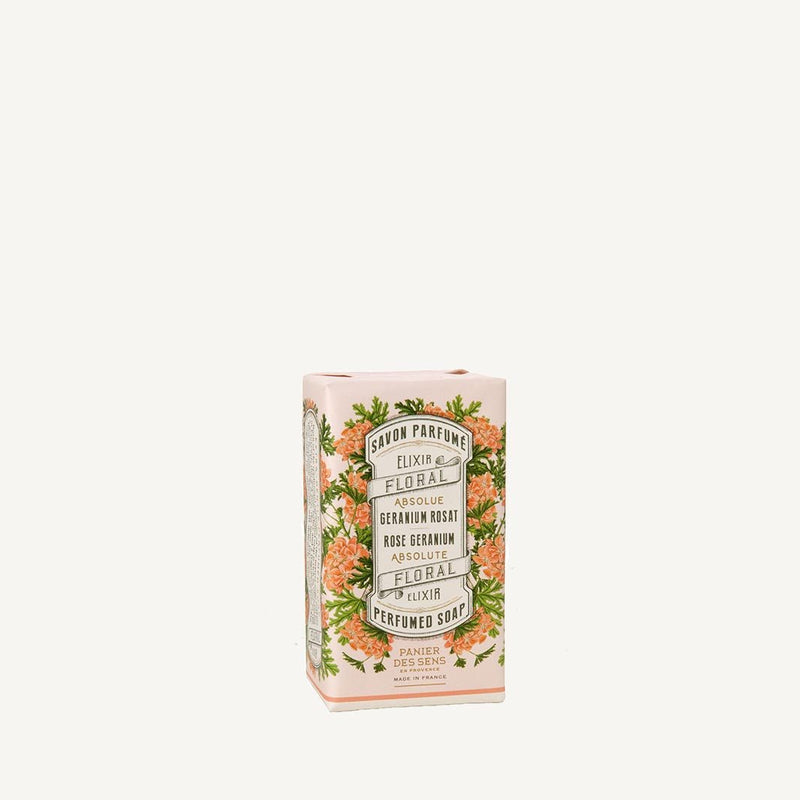 Jabón Natural de Rosa Geranio con Aceite de Oliva - 5oz - Cosméticos sólidos - Panier des Sens USA