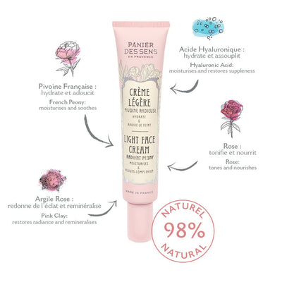 Crema facial ligera - Peonía radiante - Cuidado Facial - Panier des Sens USA
