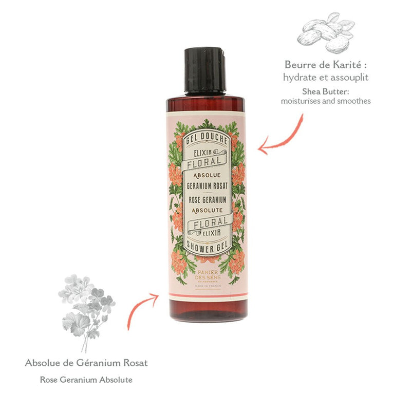 Set Gel de Ducha Aceite de Oliva - Azahar, Jazmín, Geranio - Gel de ducha - Panier des Sens USA