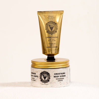 Exfoliante corporal suavizante - Exfoliante corporal renovador de uva y manteca de karité - Cuidado Corporal - Panier des Sens USA